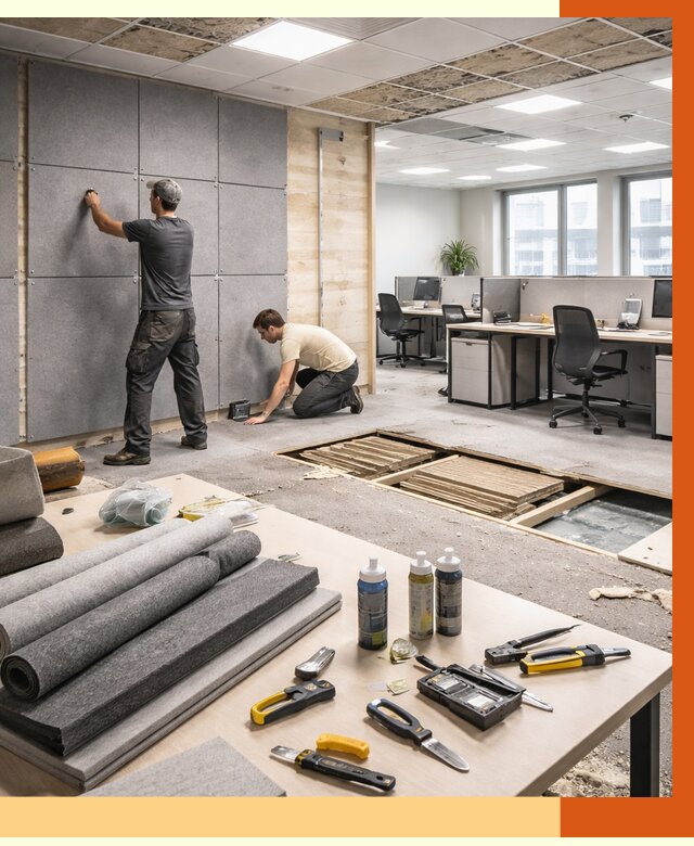 Профессиональная шумоизоляция офиса в Анжеро-Судженске от 6923 руб. за м2 | ТепломастерНжр