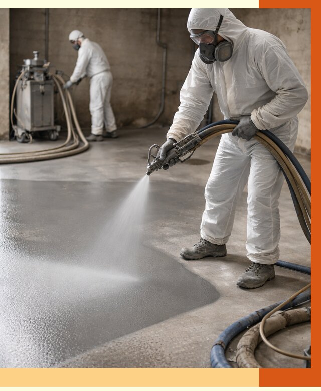 Гидроизоляция полимочевиной в Анжеро-Судженске от 8718 руб/м² — напыление полимерной гидроизоляции | ТепломастерНжр