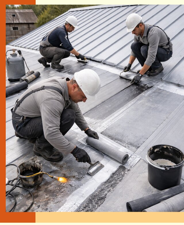 Гидроизоляция металлической кровли с гарантией в Анжеро-Судженске