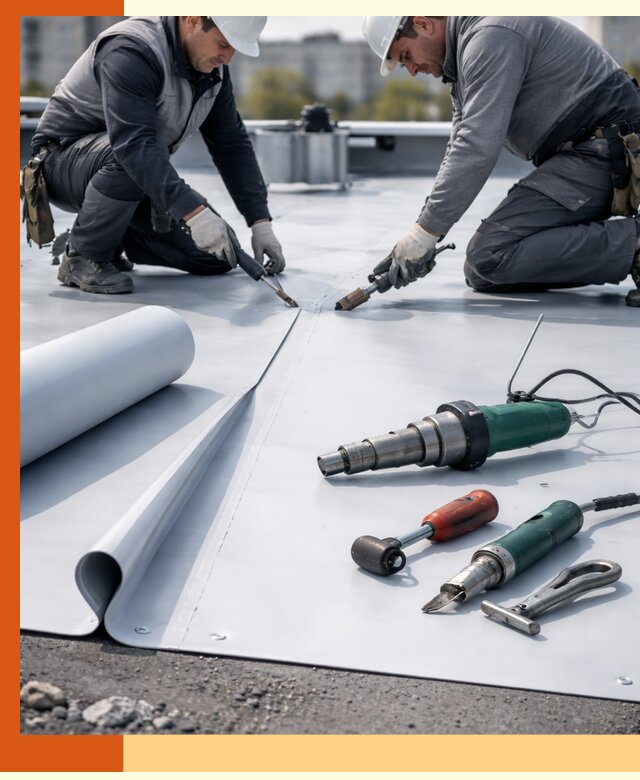 Гидроизоляция мембранной кровли в Анжеро-Судженске: монтаж и ремонт быстро
