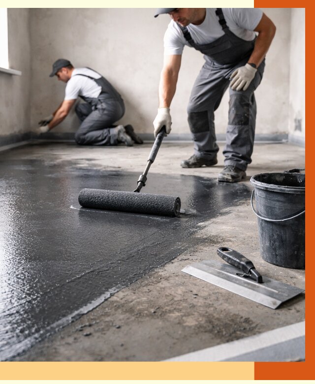 Профессиональная гидроизоляция пола в Анжеро-Судженске от 8718 руб. под ключ | ТепломастерНжр