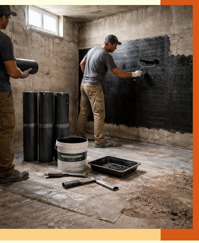 Гидроизоляция подвала в Анжеро-Судженске от 3590 руб. под ключ | Профессионально — ТепломастерНжр