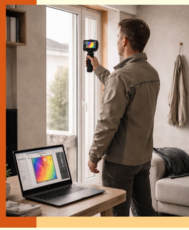 Тепловизионное обследование квартиры в Анжеро-Судженске для поиска утечек тепла