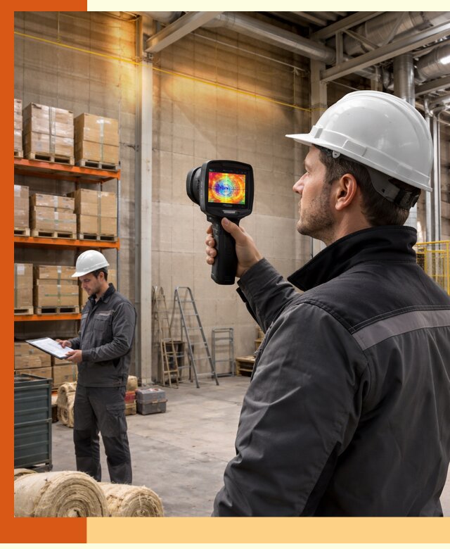 Тепловизионное обследование склада и выявление утечек в Анжеро-Судженске