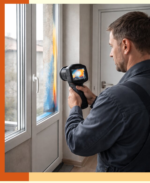 Тепловизионное обследование окон и дверей в Анжеро-Судженске