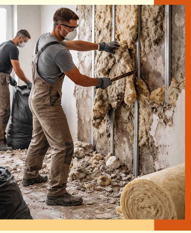 Демонтаж старого утеплителя в Анжеро-Судженске от 3590 руб. — работы под ключ | ТепломастерНжр