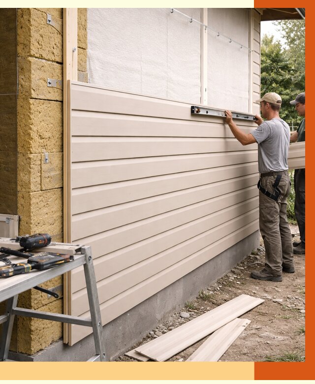 Монтаж сайдинга после утепления в Анжеро-Судженске от 1898 руб. — обшивка и облицовка | ТепломастерНжр